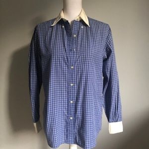 Brooks Brothers Blue and White Check Bankers Shirt